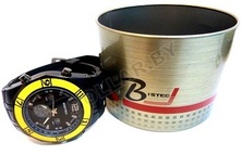 Часы Bistec (черные с желтой кромкой)