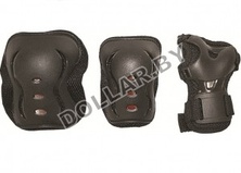 Защита роллера (защите колен, защита локтей, защита запястья) черная, размер: XL (код.9-4102)
