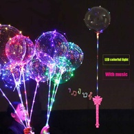 Светящиеся шарики LED String Balloon с музыкальной ручкой